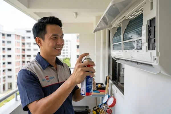 Applying anti-bacterial treatment to cleaned evaporator coil